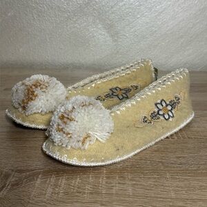 Minas traditional Greek woollen slippers Women 38 US 7.5 wool&Leather Hand Made